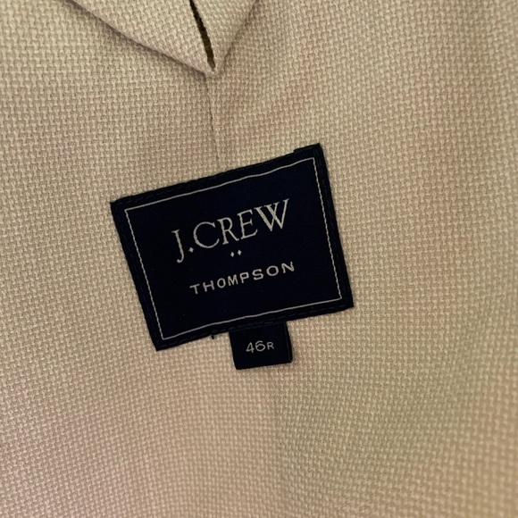 J Crew Factory Men’s Slim fit Thompson basket weave blazer Size 46 Beige Linen - Picture 10 of 11